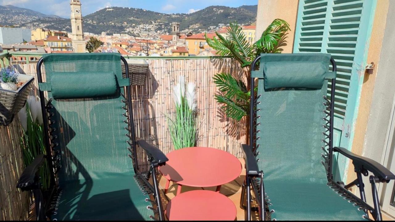 La Croix - F3, Terrasse Vue Panoramique, Vieux-Nice Old Town And Terrace Dış mekan fotoğraf