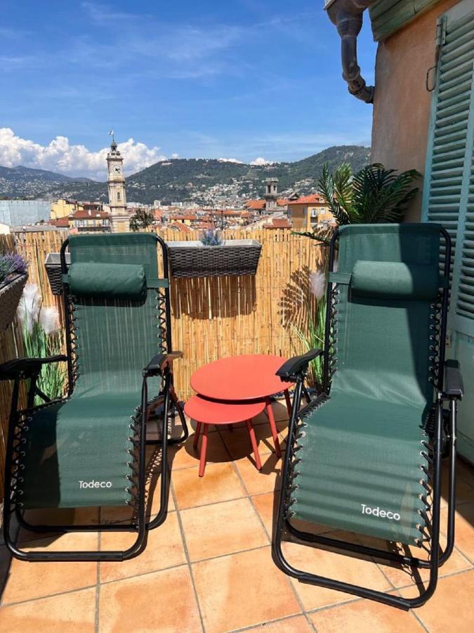La Croix - F3, Terrasse Vue Panoramique, Vieux-Nice Old Town And Terrace Dış mekan fotoğraf