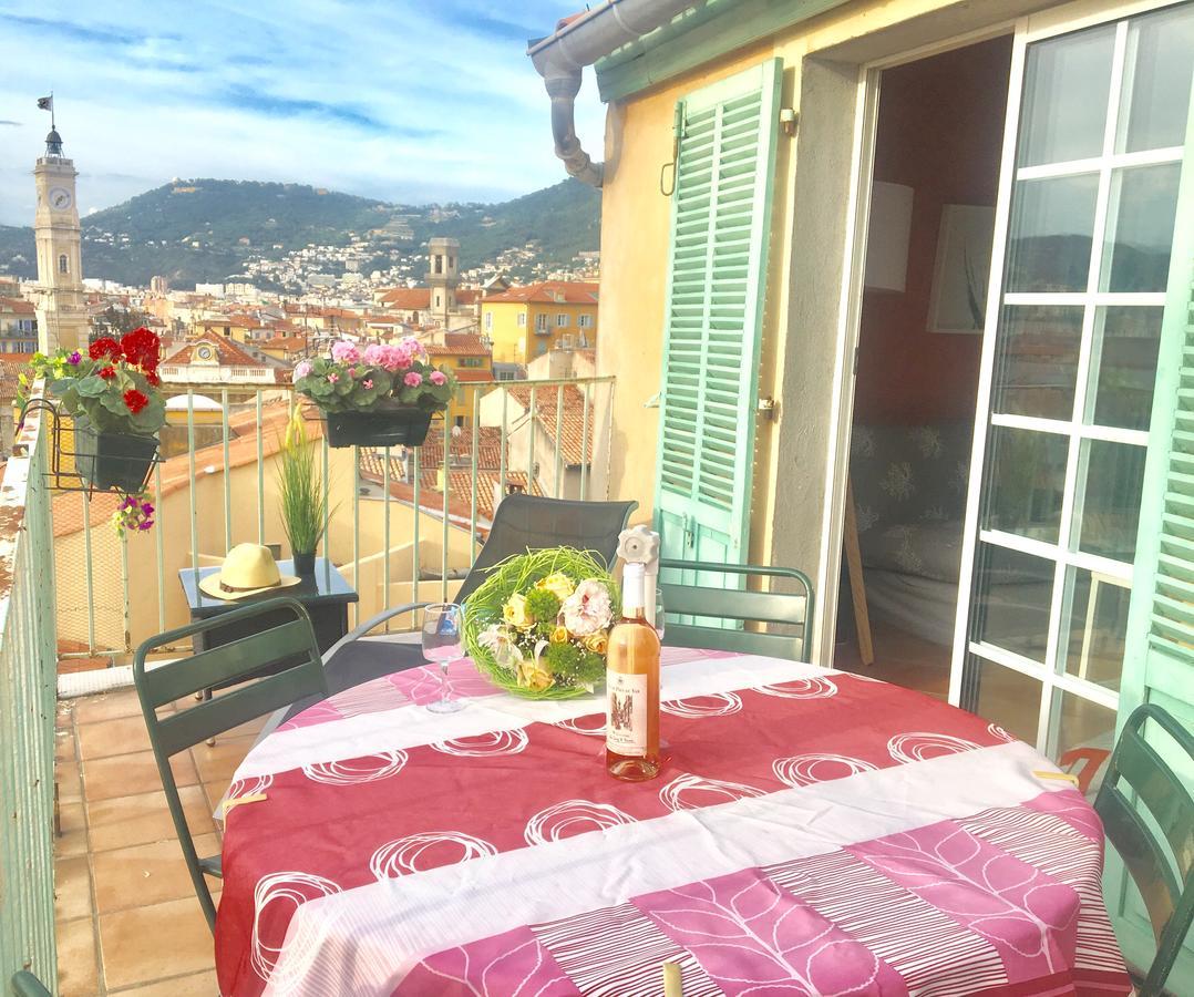 La Croix - F3, Terrasse Vue Panoramique, Vieux-Nice Old Town And Terrace Dış mekan fotoğraf