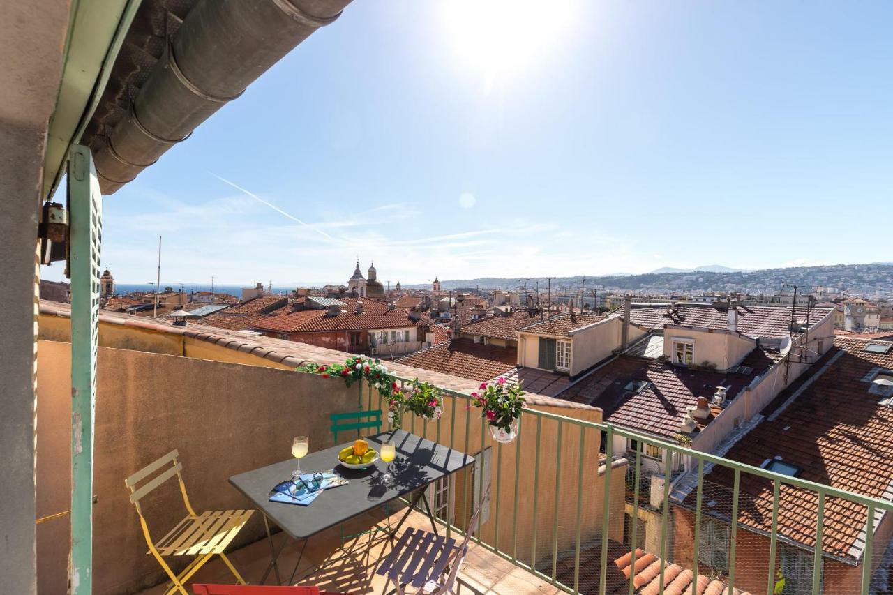La Croix - F3, Terrasse Vue Panoramique, Vieux-Nice Old Town And Terrace Dış mekan fotoğraf